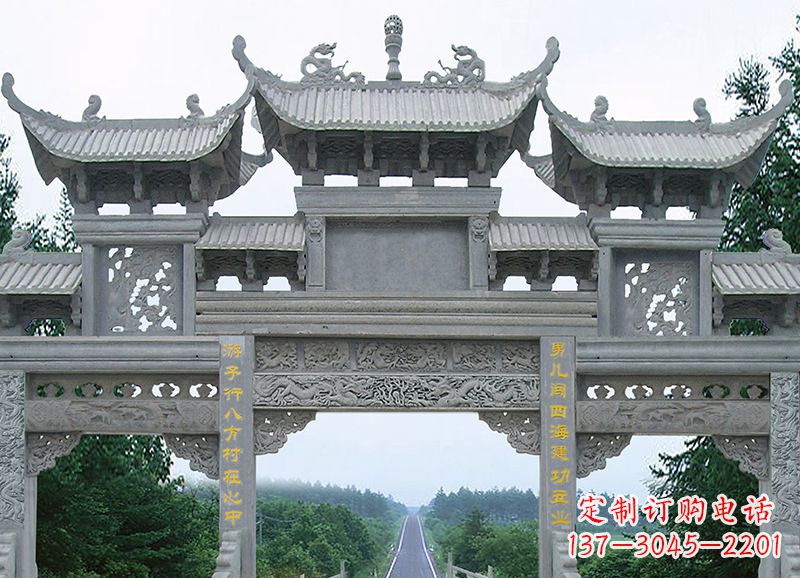 威海金昌石雕牌坊雕刻