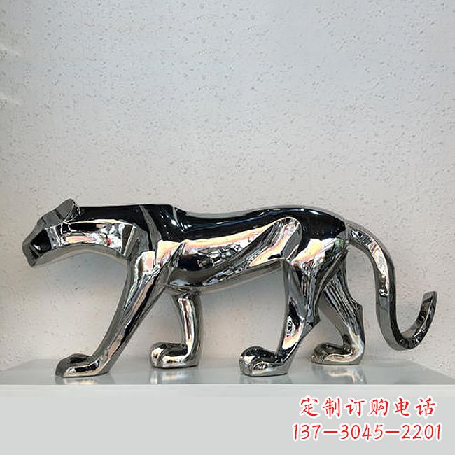 威海杰出的不锈钢金钱豹雕塑