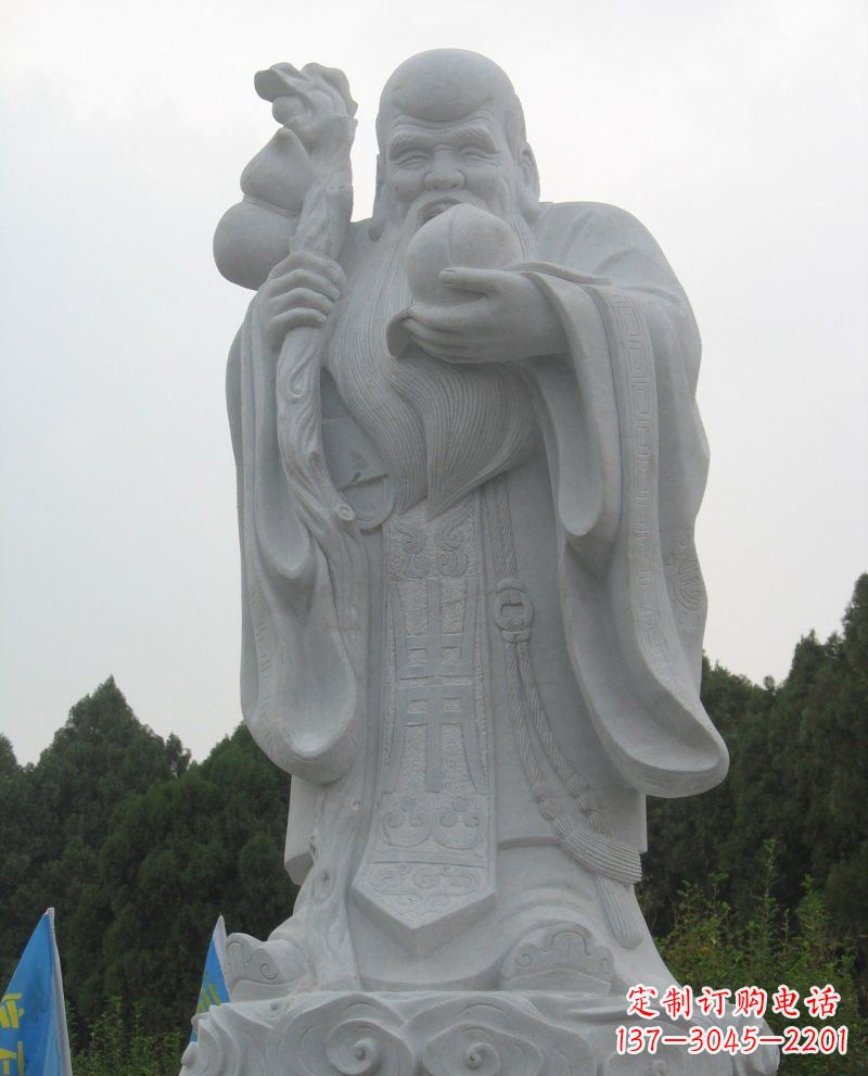 威海景区大理石老寿星雕塑