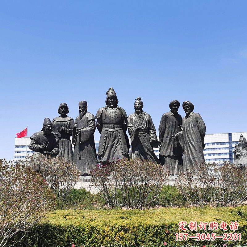 威海完美再现成吉思汗的青铜雕塑