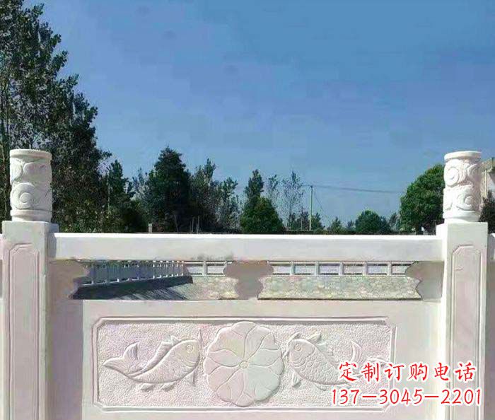 威海精美汉白玉石浮雕栏板