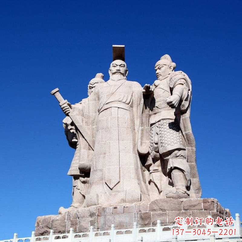 威海精美绝伦的汉武帝刘彻大型石雕景观雕塑