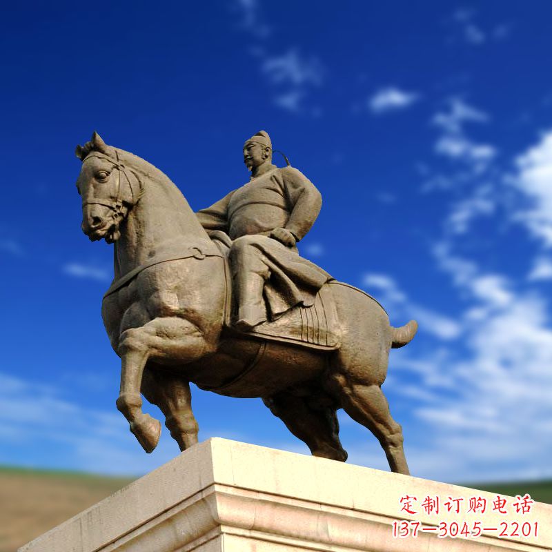 威海领雕塑正大光明:李世民骑马景观雕塑