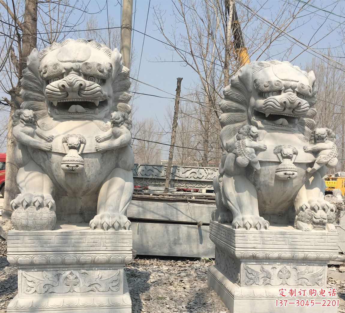 威海中领雕塑让狮子石雕神圣而庄严