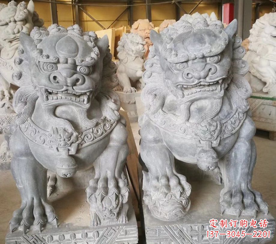 威海景区南方石狮子石雕 (3)