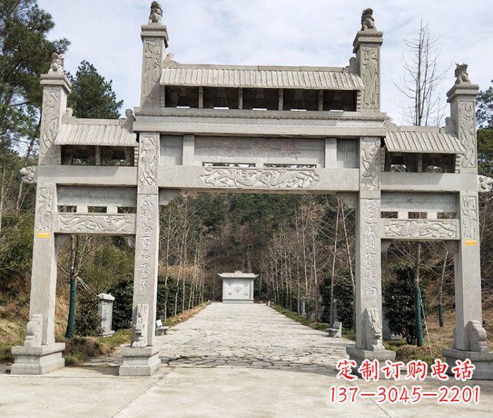 威海中领雕塑定制牌坊石雕