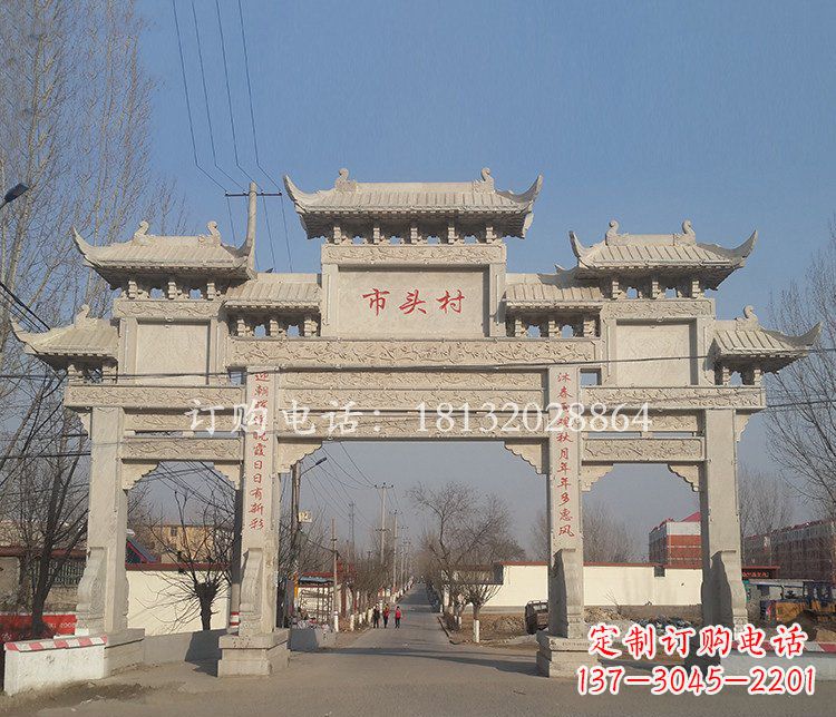 威海景区三门七楼石雕牌坊——精美绝伦的牌坊雕塑