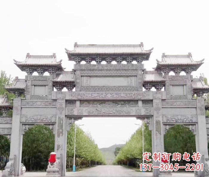 威海三门石雕牌坊,独具特色的地标雕塑