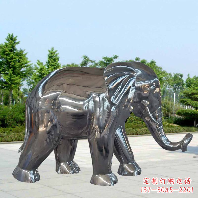 威海镜面不锈钢大象雕塑