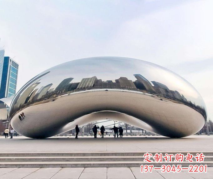 威海镜面不锈钢大型创意拱门雕塑