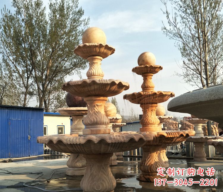 威海古典九龙喷泉雕塑,可观赏九龙戏珠石