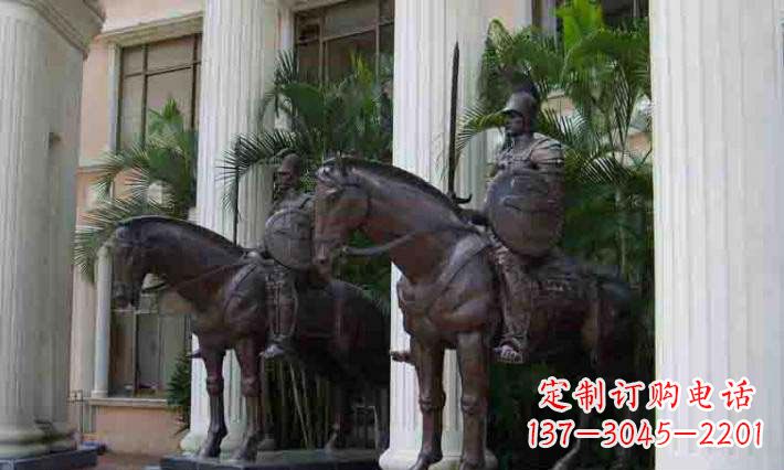 威海骑马铜雕士兵:增添宏伟气派