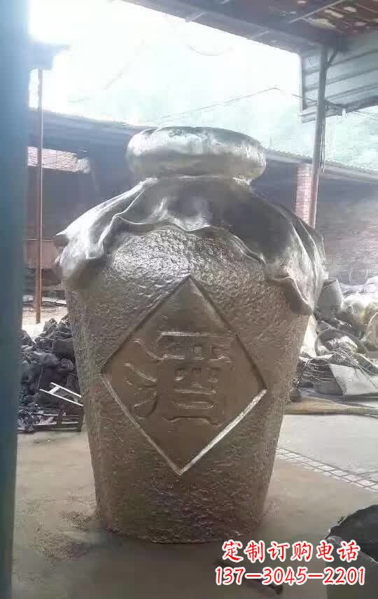 威海传统文化气质的酒坛铜雕