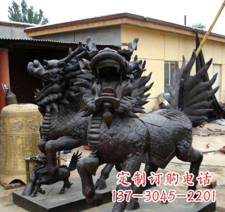 威海精致、象征意义高的聚财铜麒麟雕塑