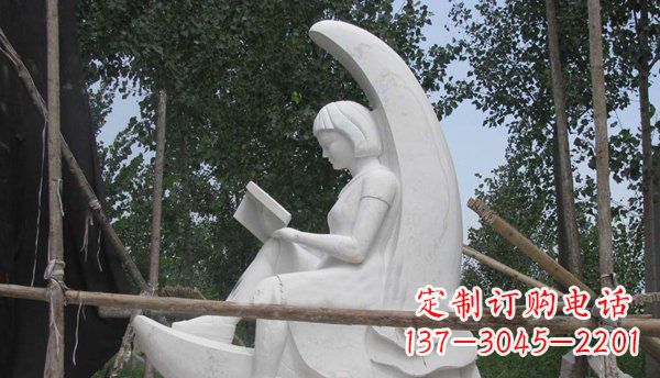 威海中领雕塑高品质小女孩汉白玉石雕