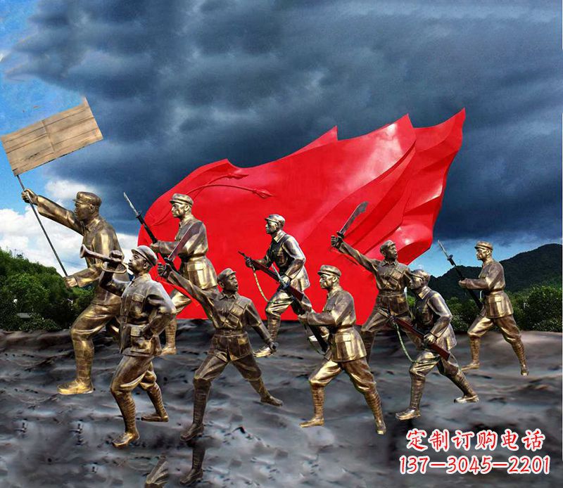 威海纪念伟大革命先烈的红军雕塑