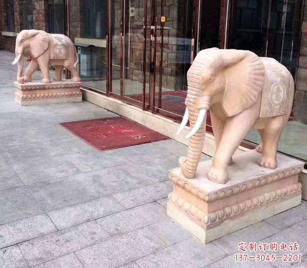 威海刻绘石雕大象