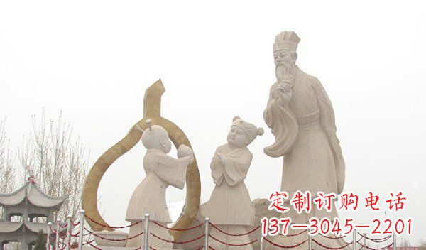 威海全新手工制作的孔融让梨石雕