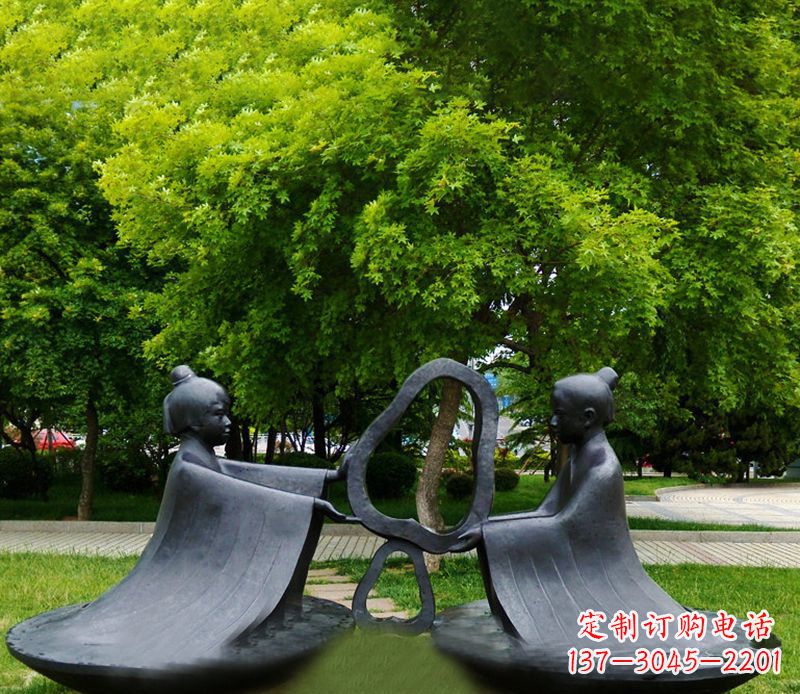 威海象征着智慧与信仰的孔融铜雕