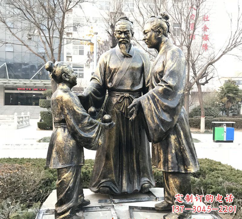 威海高端孔融让梨人物铜雕