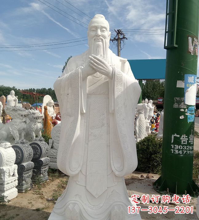 威海中领雕塑|传承历史文化,精致孔子不锈钢雕塑