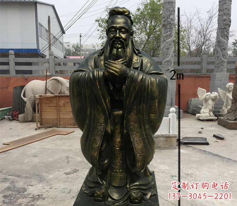 威海荣誉传承,孔子铜雕精美艺术品