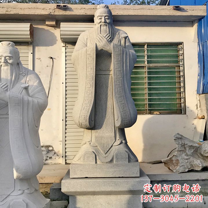 威海用砂岩浮雕铸造大师级精美孔子雕塑