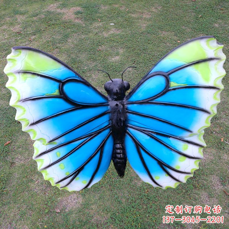 威海蓝色仿真蝴蝶摆件