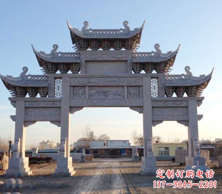 威海传承创新,老石牌坊雕塑定制