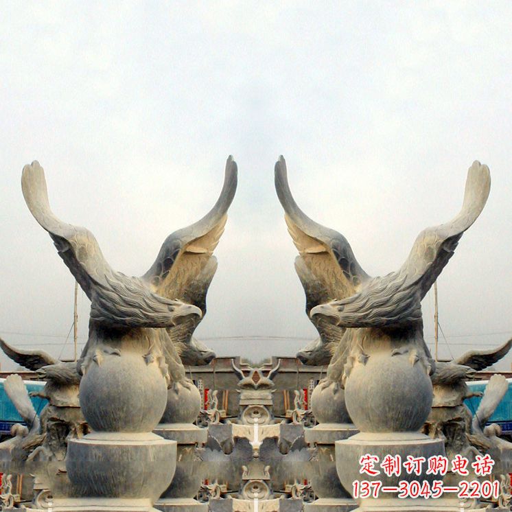 威海精美老鹰青石雕塑,呈现独特自然美