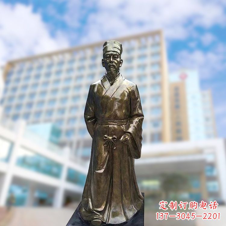 威海李时珍仿铜雕塑-医院医学院历史名人古代著名人物雕像
