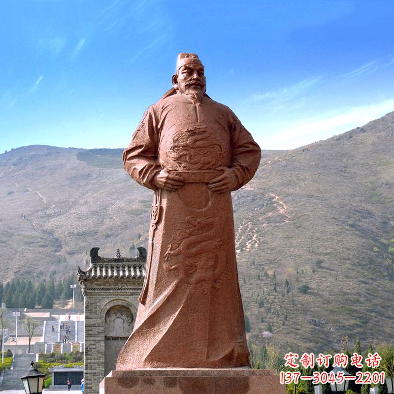 威海李世民砂岩石雕塑像