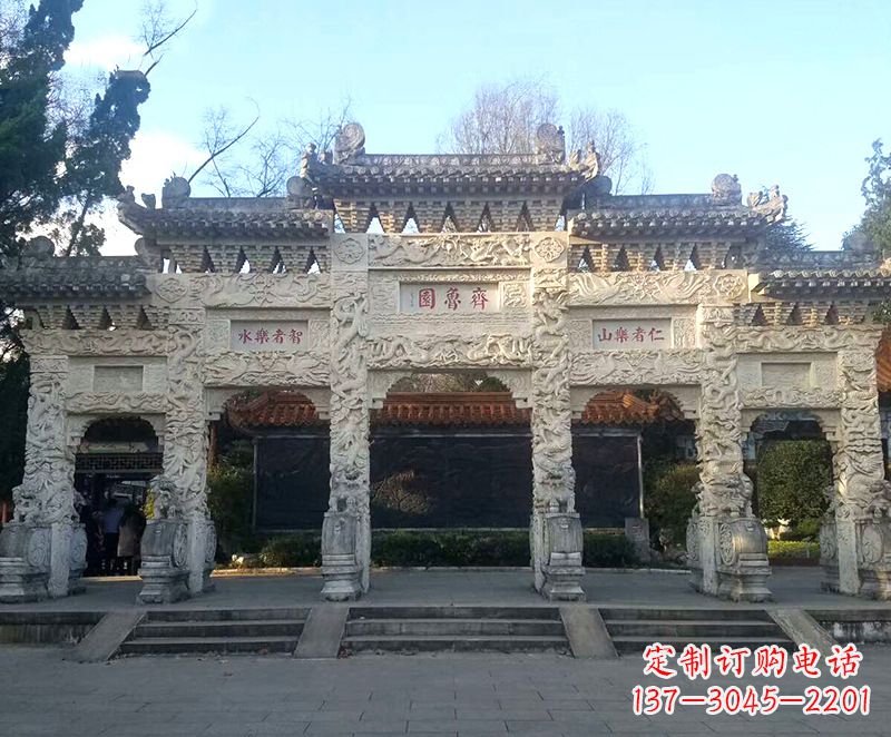 威海传承石雕牌坊楼,领雕塑带来您极致定制
