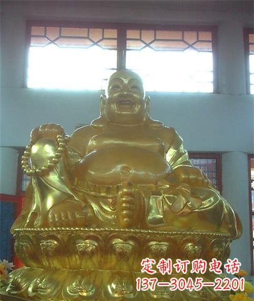 威海传统工艺制作鎏金弥勒佛像