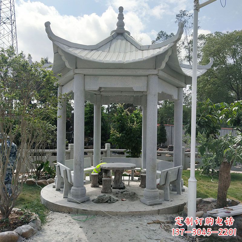 威海六角大理石凉亭雕塑中领雕塑是一家专业的雕…