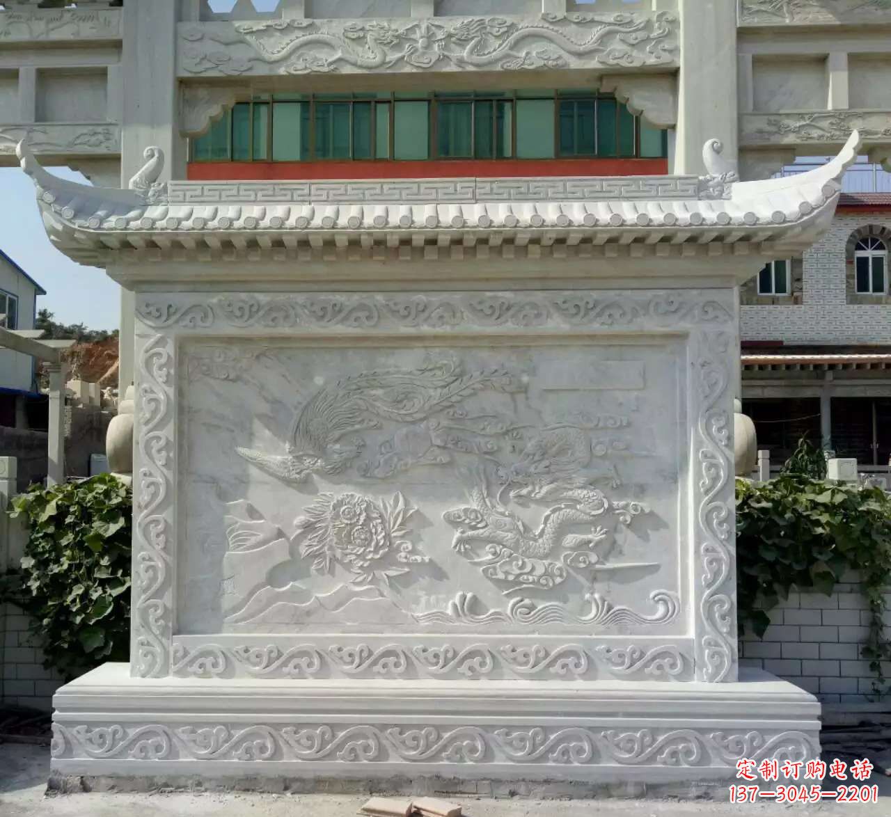 威海墙面影壁石雕,让龙凤陪您共度美好!