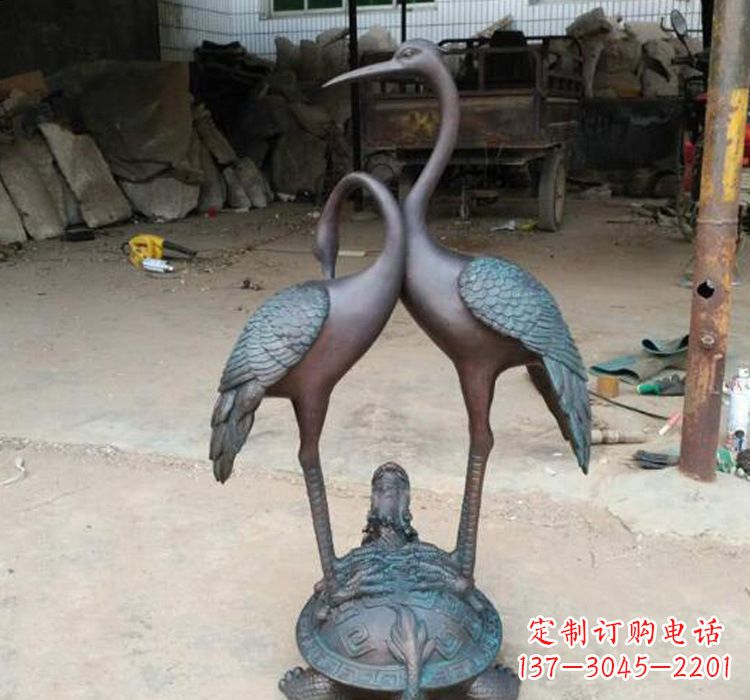 威海龙龟仙鹤铜雕——传承传统,增添福气