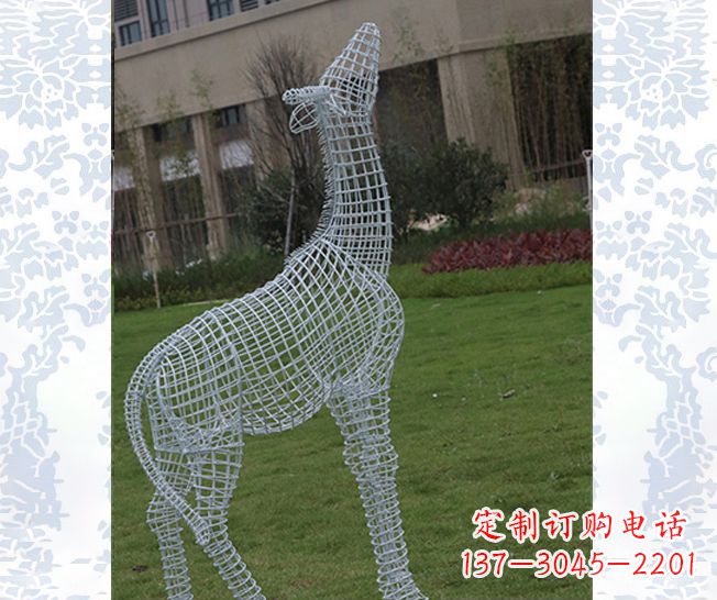 威海外观精美的不锈钢长颈鹿雕塑