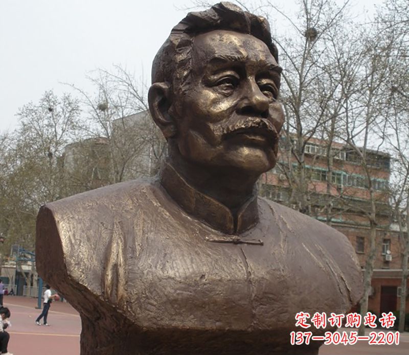 威海鲁迅胸像名人铜雕是中领雕塑公司定制的一款…