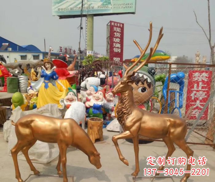 威海优雅经典,中领雕塑鹿铜雕塑