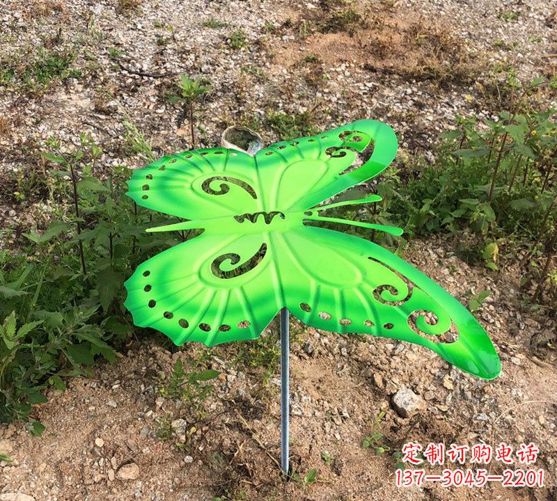 威海绿色不锈钢铁艺蝴蝶草丛动物插件