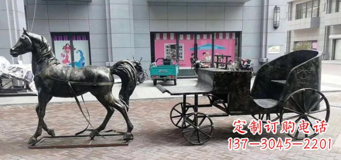 威海高质量马车景观铜雕