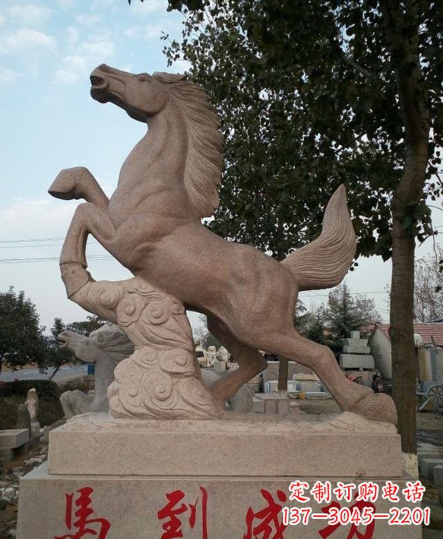 威海精美细腻的马到成功石雕塑