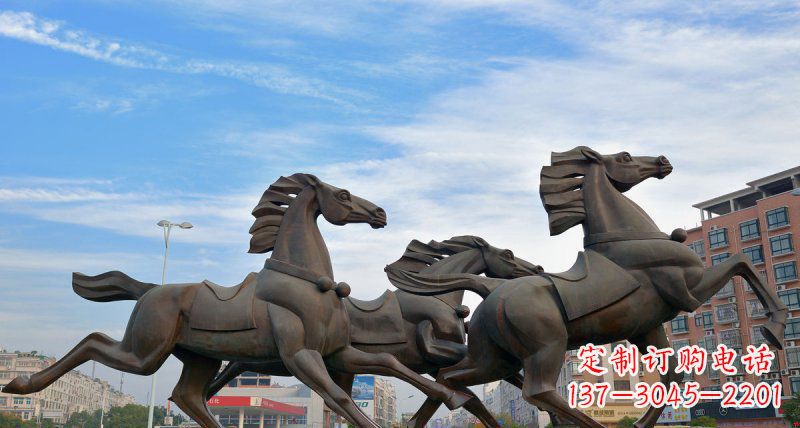 威海马广场动物铜雕塑
