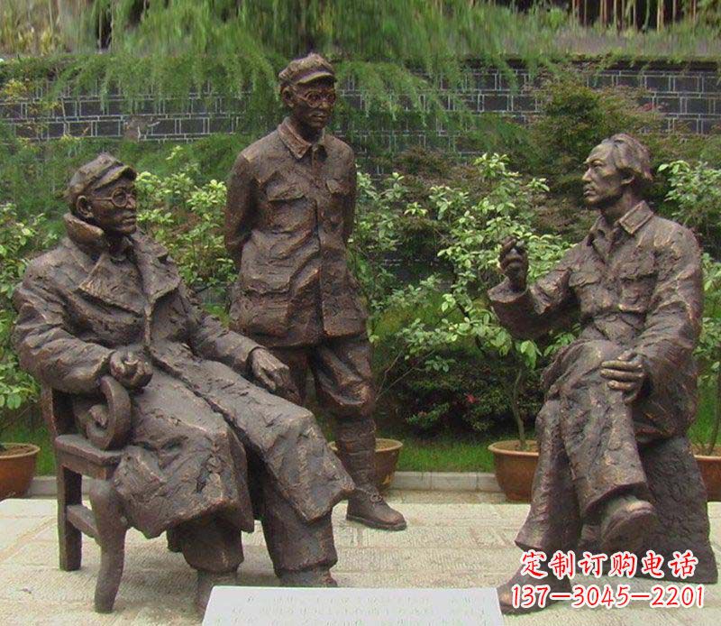 威海精美手工雕刻的刘伯承—毛泽东雕像