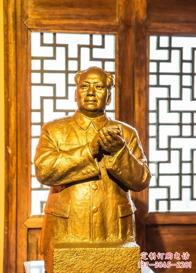 威海伟人毛主席半身像铜雕