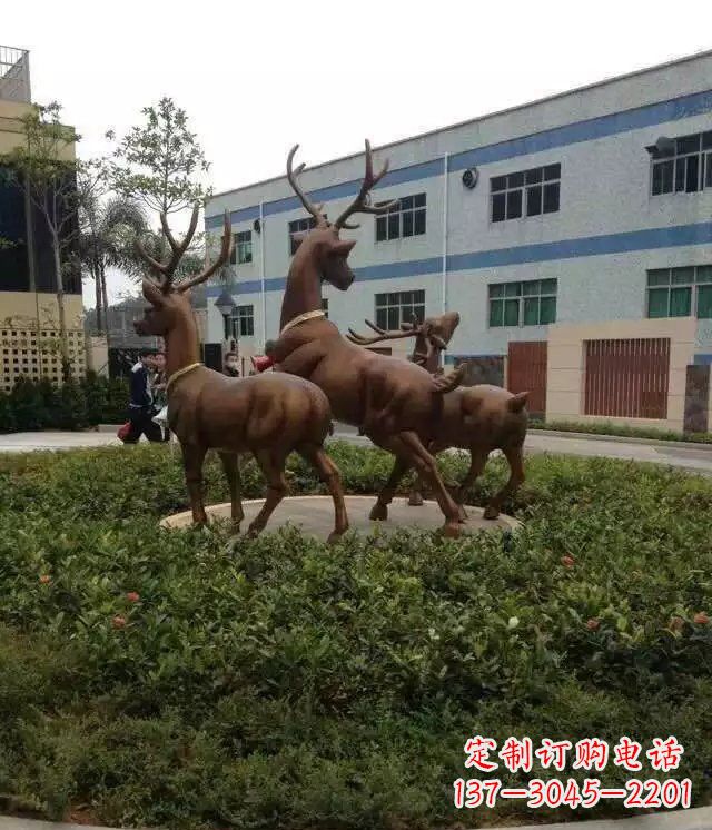 威海梅花鹿小区铜雕精美礼品