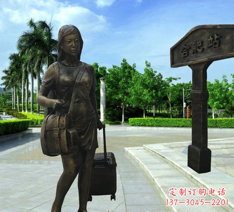 威海美貌铸就的美女铜雕