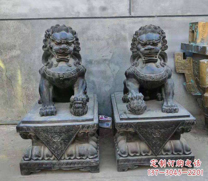 威海狮子雕塑,象征霸气的家门口装饰