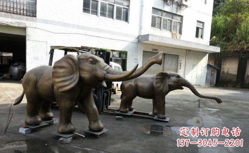 威海典雅大象铜雕,精美艺术品